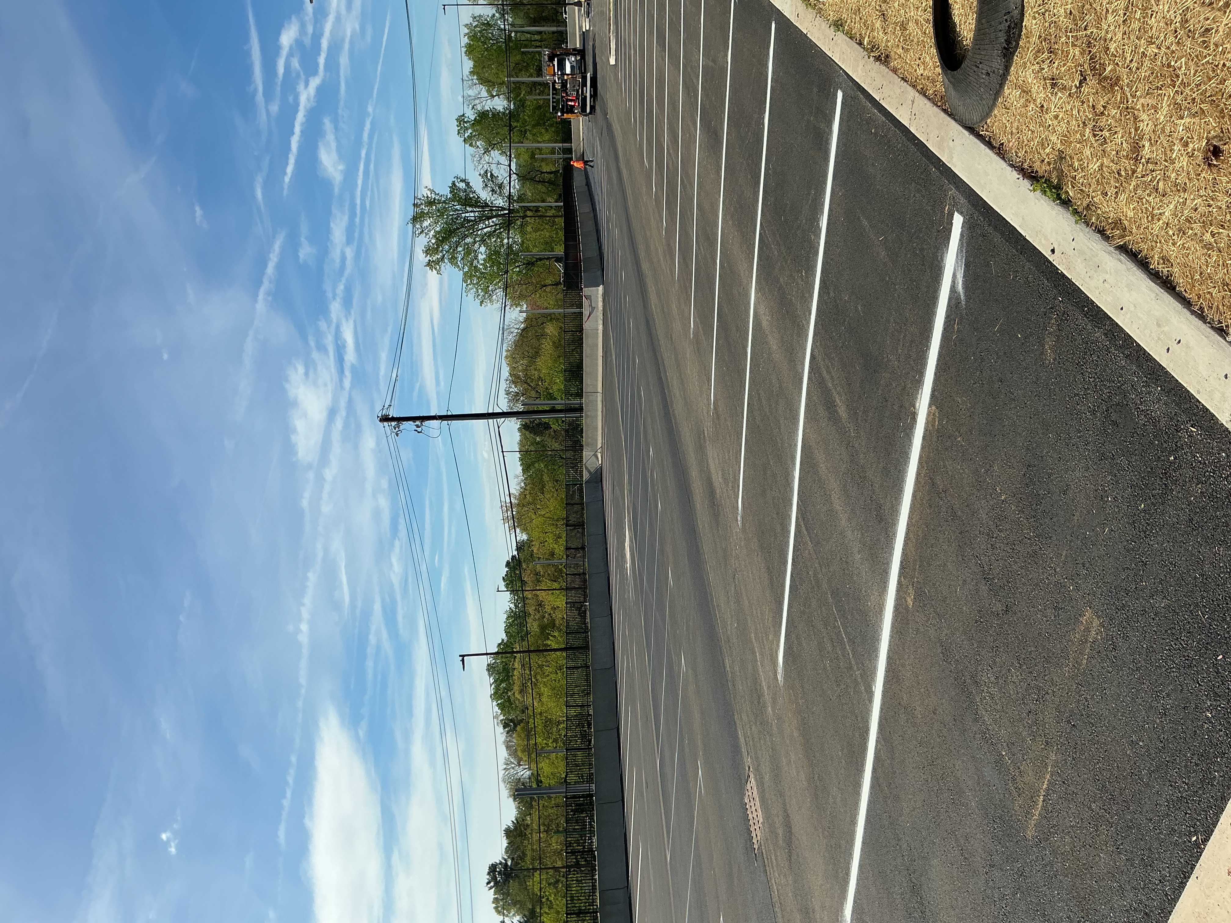 Completed commercial parking lot