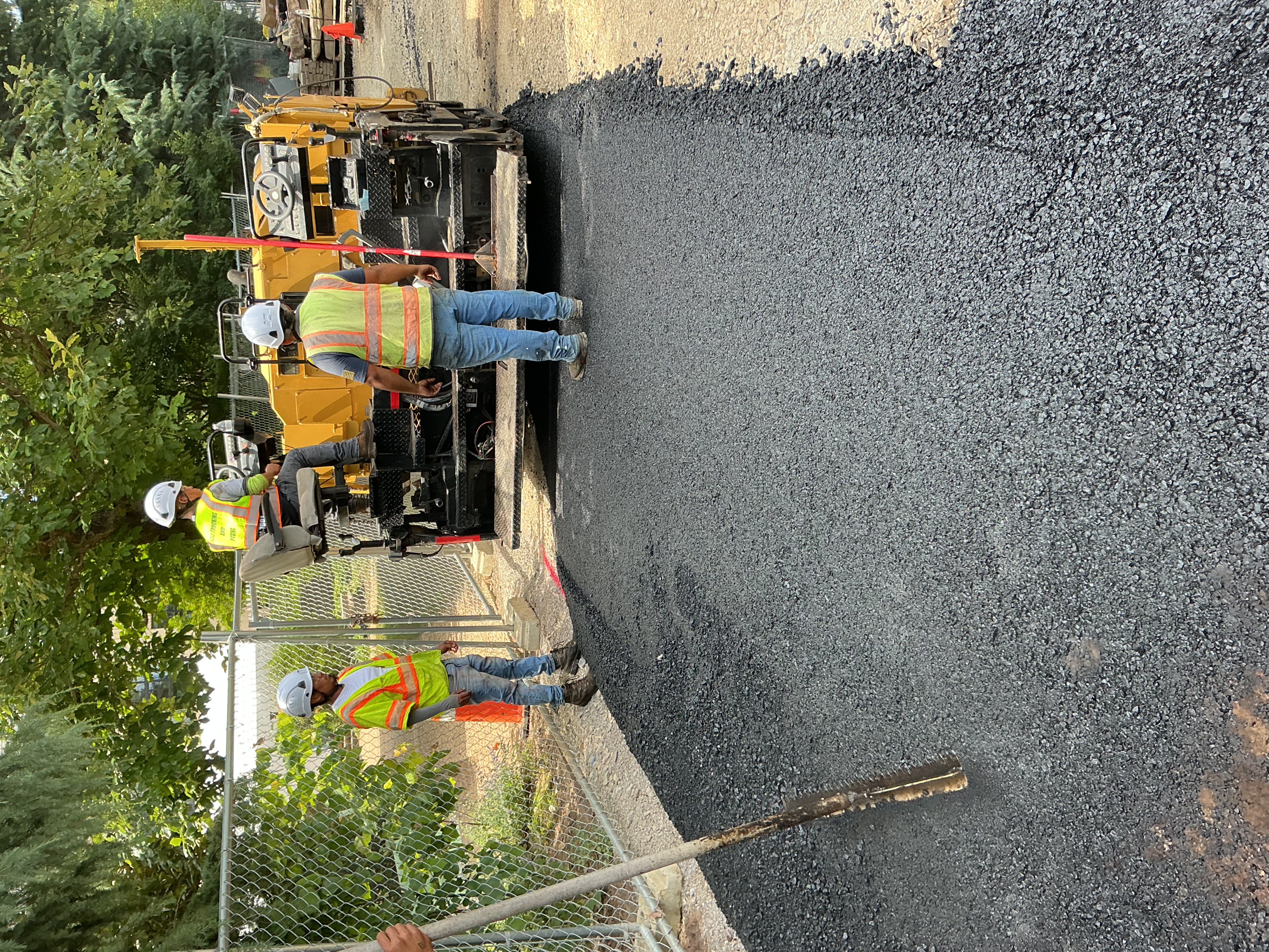 Paving crew working on a commercial project